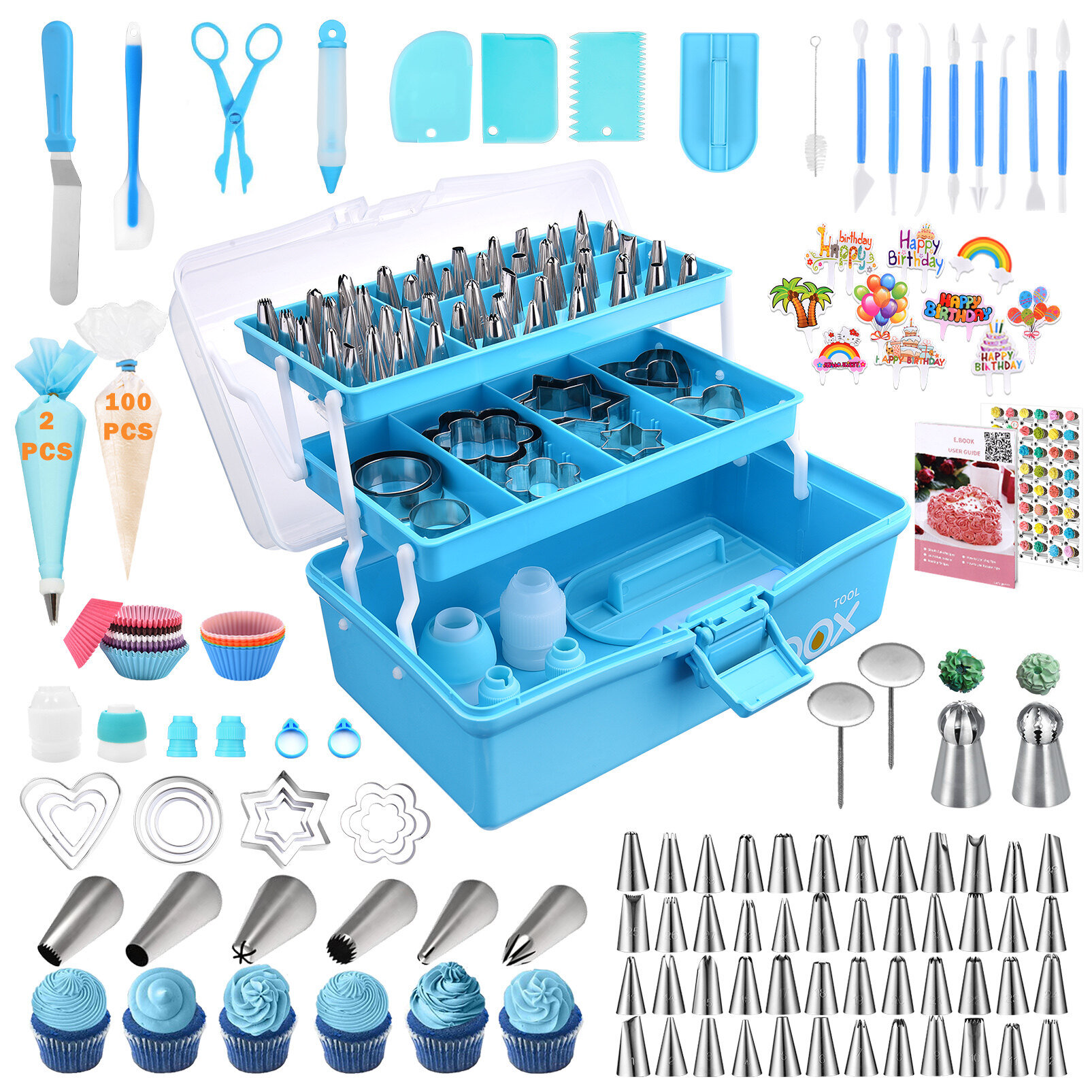 RAFOW 354 Pcs Cake Decorating Kit Cake Baking Set With Piping Tips Scraper Spatula Reviews Wayfair